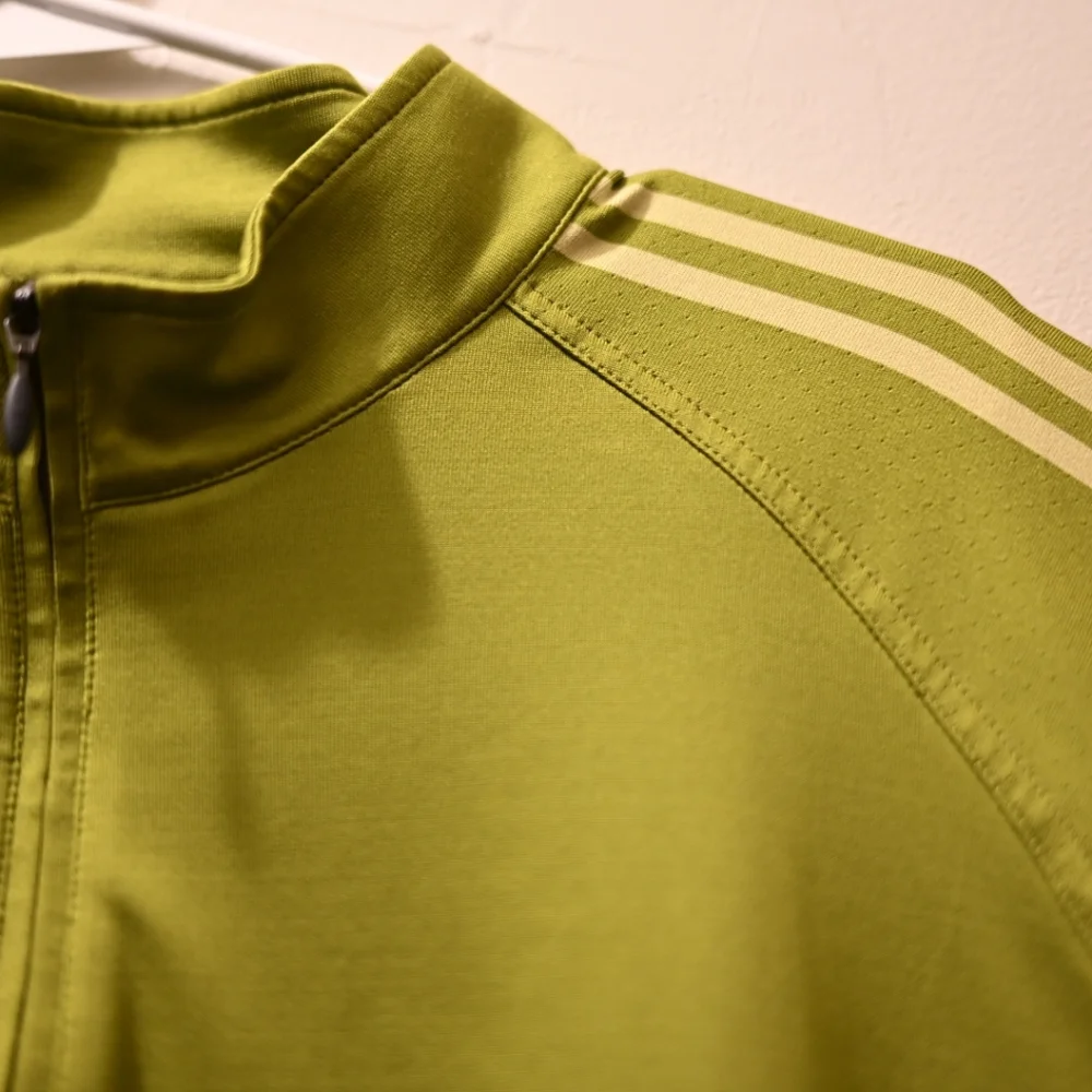 Adidas Quarter 1/4 Zip Short Sleeve Golf Athletic Top Shirt Olive Lime Green XXL
